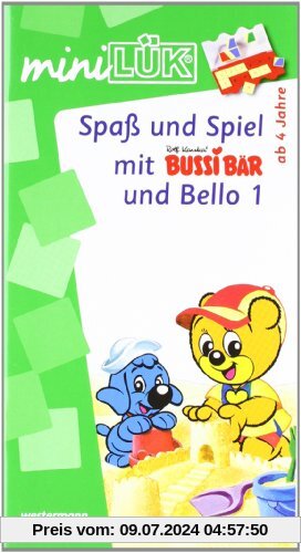 LÜK-mini-Set Spass und Spiel mit Bussi + Bello: miniLÜK: Spaß und Spiel mit Bussi Bär und Bello 1: Fröhliche Aufgaben für Kinder ab 4 Jahren