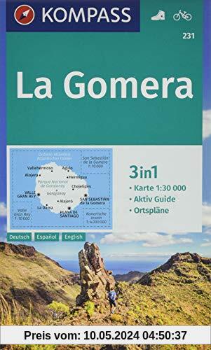 La Gomera: 3in1 Wanderkarte 1:30000 mit Aktiv Guide und Ortsplänen. Fahrradfahren. (KOMPASS-Wanderkarten, Band 231)
