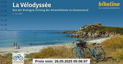 La Vélodyssée: Von der Bretagne entlang der Atlantikküste bis ins Baskenland. 1:75.000, 1.317 km, GPS-Tracks Download, LiveUpdate (Bikeline Radtourenbücher)