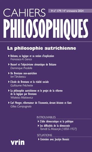 La Philosophie Autrichienne (Cahiers Philosophiques) La Philosophie Autrichienne (Cahiers Philosophiques) von Librairie Philosophique J. Vrin