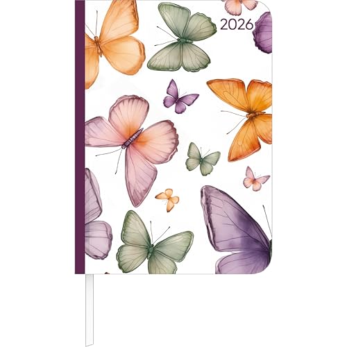 Lady Journal Butterfly 2026 - Schmetterling - Taschenkalender A6 (10,7x15,2 cm) - Weekly - 192 Seiten - Notiz-Buch - Termin-Planer - Alpha Edition von ALPHA EDITION