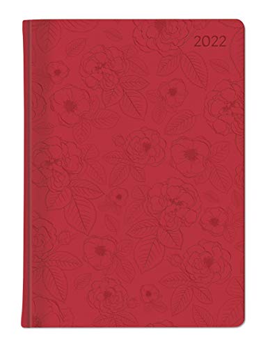Ladytimer Grande Deluxe Coral 2022 - Taschen-Kalender A5 (15x21 cm) - Tucson Einband - Motivprägung Rosen - Weekly - 128 Seiten - Alpha Edition von ALPHA EDITION GmbH