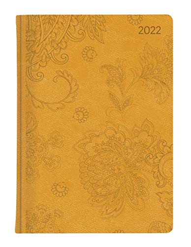 Ladytimer Grande Deluxe Honey 2022 - Taschen-Kalender A5 (15x21 cm) - Tucson Einband - Motivprägung Blüten - Weekly - 128 Seiten - Alpha Edition von Alpha Edition