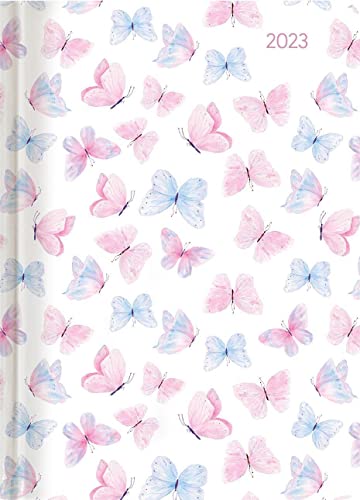 Ladytimer Grande Pastel Butterflies 2023 - Taschen-Kalender A5 (15x21 cm) - Schmetterlinge - Notiz-Buch - Weekly - 128 Seiten - Alpha Edition von Alpha