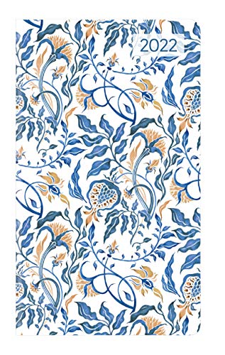 Ladytimer Slim Blue Flowers 2022 - Taschen-Kalender 9x15,6 cm - Blumen - Weekly - 128 Seiten - Notiz-Buch - Alpha Edition von Alpha Edition