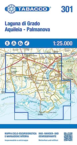 Laguna die Grado - Aquileia Palmanova: Tabacco Wanderkarte 301 1:25000 (Coastal maps, Band 301)