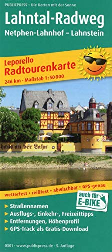 Lahntal-Radweg, Netphen-Lahnhof - Lahnstein: Leporello Radtourenkarte mit Ausflugszielen, Einkehr- & Freizeittipps, wetterfest, reissfest, abwischbar, ... 1:50000 (Leporello Radtourenkarte: LEP-RK)