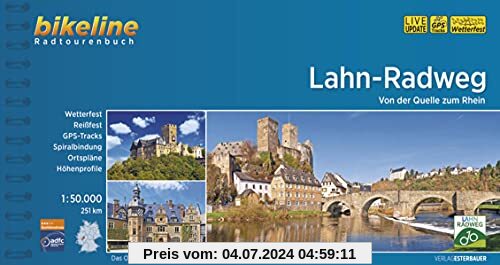 Lahntal-Radweg: Von der Quelle zum Rhein. 251 km, 1:50.000, wetterfest/reißfest, GPS-Tracks Download, LiveUpdate (Bikeline Radtourenbücher)