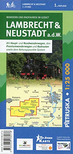 Freizeitkarte Lambrecht u. Neustadt an der Weinstraße, Wander- und Radkarte, Maßstab 1:25.000, Familienausflüge, Burgen, Premiumwanderwege und mehr