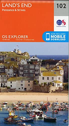 Ordnance Survey GB Explorer Map Blatt 102: Penzance & St Ives (OS Explorer, Band 102)