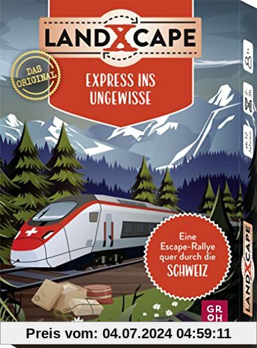 LandXcape - Express ins Ungewisse: Eine Escape-Rallye quer durch die Schweiz | Mehrfach spielbares Escape Game mit 50 Karten für Kinder ab 12 und ... (Regionale Geschenke aus und für die Schweiz)