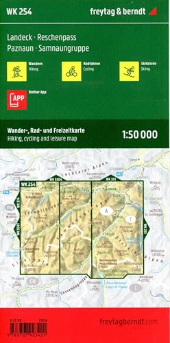 Landeck - Reschenpass, Wander-, Rad- und Freizeitkarte 1:50.000, freytag & berndt, WK 254: Paznaun - Samnaungruppe, mit APP, wasserfest und reißfest ... & berndt Wander-Rad-Freizeitkarten, Band 254) von Freytag-Berndt und ARTARIA