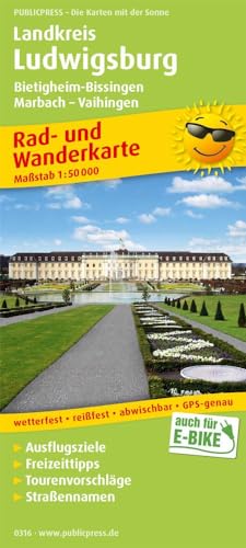 Landkreis Ludwigsburg, Bietigheim-Bissingen, Marbach - Vaihingen: Rad- und Wanderkarte mit Ausflugszielen, Einkehr- & Freizeittipps, wetterfest, ... 1:50000 (Rad- und Wanderkarte: RuWK) von FREYTAG-BERNDT UND ARTARIA