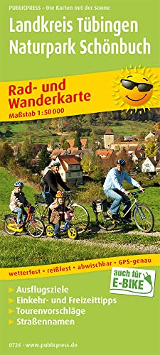 Landkreis Tübingen - Naturpark Schönbuch: Rad- und Wanderkarte mit Ausflugszielen, Einkehr- & Freizeittipps, Tourenvoschlägen und Straßennamen, ... 1:50000 (Rad- und Wanderkarte: RuWK) von Publicpress