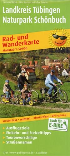 Landkreis Tübingen - Naturpark Schönbuch: Rad- und Wanderkarte mit Ausflugszielen, Einkehr- & Freizeittipps, Tourenvoschlägen und Straßennamen, ... 1:50000 (Rad- und Wanderkarte: RuWK)
