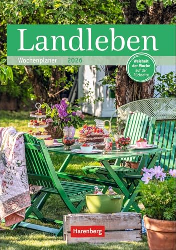 Landleben Wochenplaner 2026 - 53 Blatt mit Weisheit der Woche auf der Rückseite: Dekorativer Wandplaner zum Eintragen mit 53 idyllischen Fotos von ... Wand. 25 x 35,5 cm (Wochenplaner Harenberg) von Harenberg
