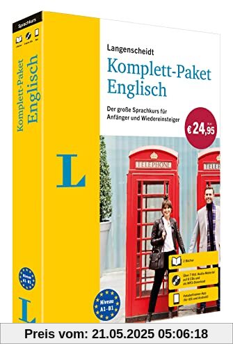 Langenscheidt Komplett-Paket Englisch: Sprachkurs zum Englisch lernen für Anfänger und Wiedereinsteiger mit 2 Büchern, 6 CDs und Vokabeltrainer-App