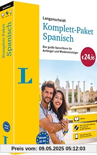 Langenscheidt Komplett-Paket Spanisch: Sprachkurs zum Spanisch lernen für Anfänger und Wiedereinsteiger mit 2 Büchern, 7 CDs, Download und Vokabeltrainer-App