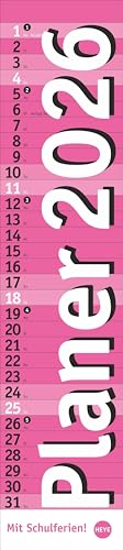 Langplaner, pink 2026: Praktischer Streifenkalender mit viel Platz für Termine. Eine Organisationshilfe mit Fokus auf das Wesentliche. Wandkalender ... Format 11 x 49 cm (Bürokalender Heye) von Heye