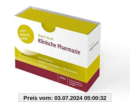 Last Minute Check - Klinische Pharmazie: 350 Karteikarten mit Aufgaben und Lösungen / 2. StEx Pharmazie