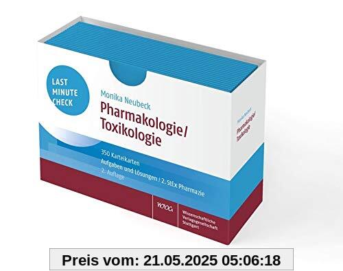 Last Minute Check - Pharmakologie/Toxikologie: 350 Karteikarten mit Aufgaben und Lösungen / 2. StEx Pharmazie Last Minute Check - Pharmakologie/Toxikologie: 350 Karteikarten mit Aufgaben und Lösungen / 2. StEx Pharmazie