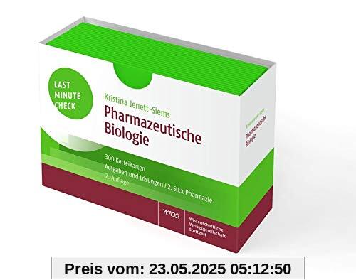 Last Minute Check - Pharmazeutische Biologie: 300 Karteikarten mit Aufgaben und Lösungen / 2. StEx Pharmazie Last Minute Check - Pharmazeutische Biologie: 300 Karteikarten mit Aufgaben und Lösungen / 2. StEx Pharmazie