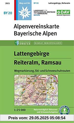 Lattengebirge, Reiteralm, Ramsau: Wegmarkierung, Ski- und Schneeschuhrouten (Alpenvereinskarten)
