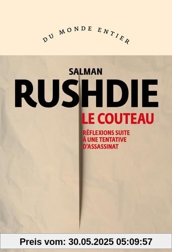 Le Couteau: Réflexions suite à une tentative d'assassinat Le Couteau: Réflexions suite à une tentative d'assassinat