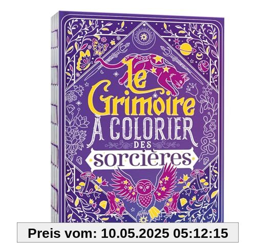 Le grimoire à colorier des sorcières: Avec 27 coloriages pailletés