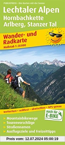 Lechtaler Alpen, Hornbachkette, Arlberg, Stanzer Tal: Wander- und Radkarte mit Ausflugszielen & Freizeittipps, wetterfest, reißfest, abwischbar, GPS-genau. 1:35000 (Wander- und Radkarte / WuRK)