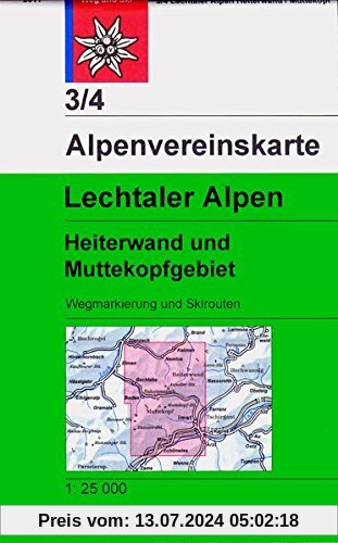 Lechtaler Alpen - Heiterwand: Wege und Ski (Alpenvereinskarten)