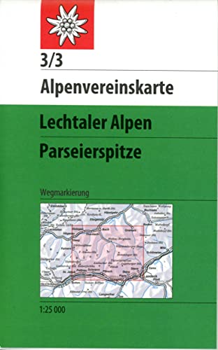 Lechtaler Alpen, Parseierspitze: Topographische Karte 1:25.000 mit Wegmarkierungen (Alpenvereinskarten) von Deutscher Alpenverein