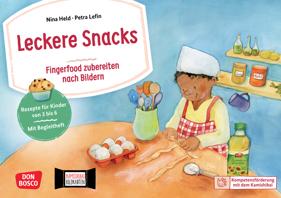 Leckere Snacks: Fingerfood zubereiten nach Bildern. Kamishibai Bildkartenset von Don Bosco Medien