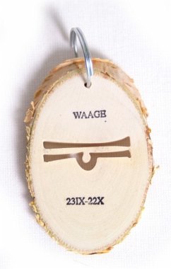 small foot 3664 - Sternzeichen Waage, 1 Stück Anhänger, Holzscheibe, 7x5cm von Legler
