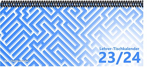 Lehrer - Tischkalender 2023/24: XXL-Tischkalender, Bunt-Kalender Labyrinth blau 14,5 x 32,5 cm, quer, Juli 2023 - September 2024 Lehrer - Tischkalender 2023/24: XXL-Tischkalender, Bunt-Kalender Labyrinth blau 14,5 x 32,5 cm, quer, Juli 2023 - September 2024