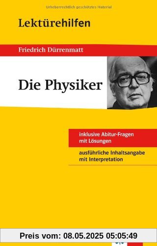 Lektürehilfen Friedrich Dürrenmatt Die Physiker Lektürehilfen Friedrich Dürrenmatt Die Physiker