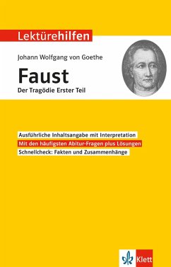 Lektürehilfen Johann Wolfgang von Goethe "Faust - Der Tragödie erster Teil" von Klett Lerntraining
