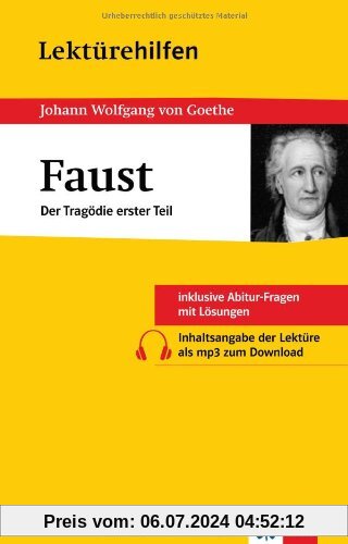 Lektürehilfen Johann Wolfgang von Goethe Faust - Erster Teil
