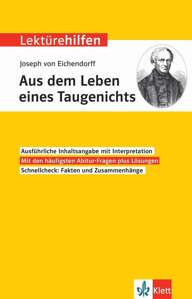 Lektürehilfen Joseph von Eichendorff Aus dem Leben eines Taugenichts von Klett Lerntraining