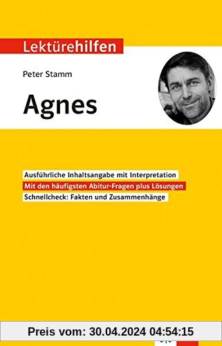 Lektürehilfen Peter Stamm Agnes: Für Oberstufe und Abitur