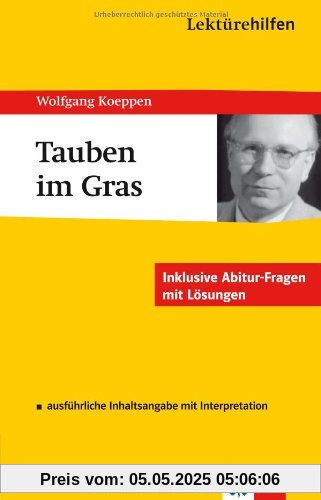 Lektürehilfen Wolfgang Koeppen Tauben im Gras. Ausführliche Inhaltsangabe und Interpretation