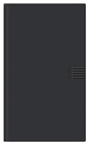 Leporello, schwarz Kalender 2025: Schwarzer Terminkalender. Kalender mit herausnehmbarem Adressbuch und hochwertiger Kunststoffhülle. Viersprachiger ... Planen von Terminen. (Kalenderbücher Heye) von Heye
