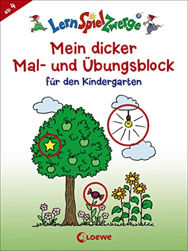 LernSpielZwerge - Mein dicker Mal- und Übungsblock für den Kindergarten: Beschäftigungsblock für Kinder ab 4 Jahre (LernSpielZwerge - Sammelblock)