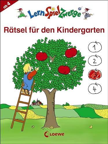 LernSpielZwerge - Rätsel für den Kindergarten: Rätselblock zur Beschäftigung von Kindern 4 ab Jahre (LernSpielZwerge - Mal- und Rätselblocks)