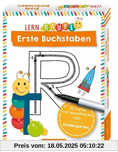 Lernraupe - Erste Buchstaben: 50 Karten mit abwischbarem Stift