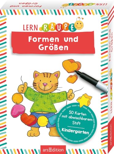 Lernraupe – Formen und Größen: 50 Karten mit abwischbarem Stift | Rätsel und Übungen für Kinder ab 3 Jahren Lernraupe – Formen und Größen: 50 Karten mit abwischbarem Stift | Rätsel und Übungen für Kinder ab 3 Jahren