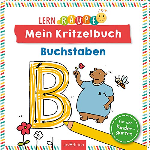 Lernraupe – Mein Kritzelbuch Buchstaben: Lustiger Doodlespaß für Kindergartenkinder von Ars Edition