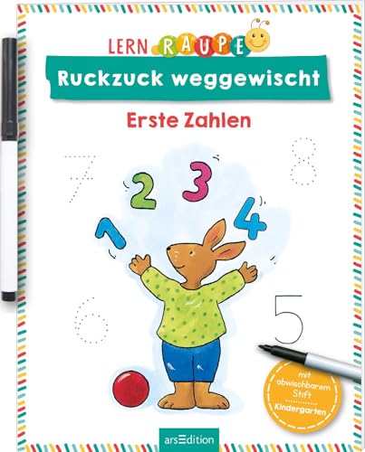 Lernraupe – Ruckzuck weggewischt! Erste Zahlen: Mit abwischbarem Stift | Lernheft mit Rätseln zum Immer-wieder-Machen Lernraupe – Ruckzuck weggewischt! Erste Zahlen: Mit abwischbarem Stift | Lernheft mit Rätseln zum Immer-wieder-Machen von arsEdition GmbH