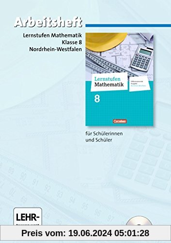 Lernstufen Mathematik - Differenzierende Ausgabe Nordrhein-Westfalen - Neubearbeitung: 8. Schuljahr - Arbeitsheft mit eingelegten Lösungen und CD-ROM