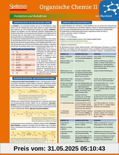 Lerntafel: Organische Chemie II im Überblick (Lerntafeln Chemie)